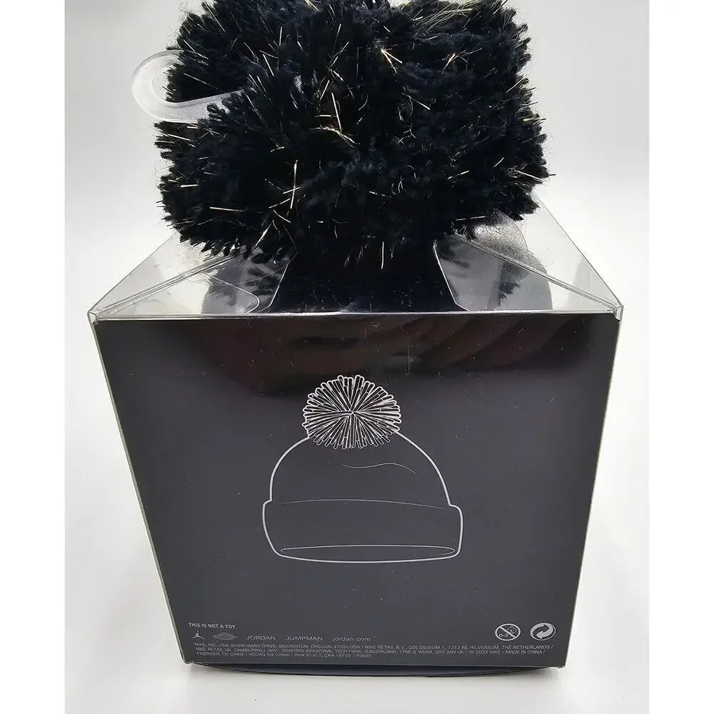 Jordan Girl's Youth 8-20 Black Pom Winter Beanie NIB W/Gift Tag